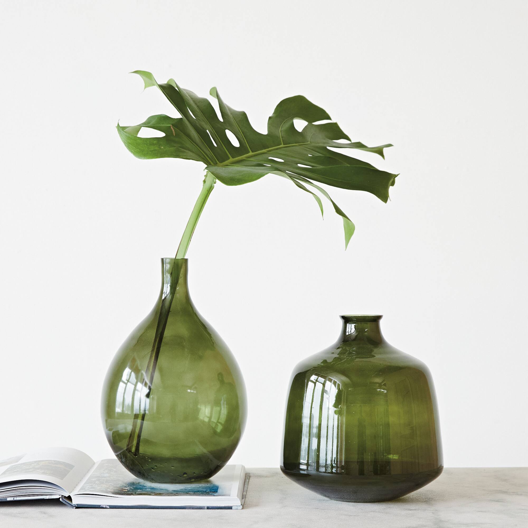 Hello Honey® 9.75" Green Glass Bud Vase